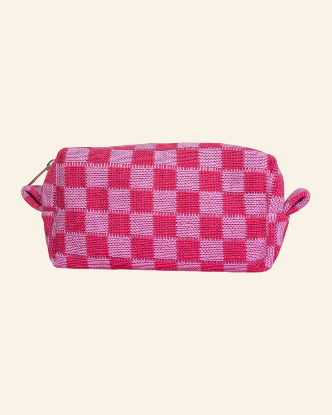 Clarence & Co. Pink and White Checked Pouch